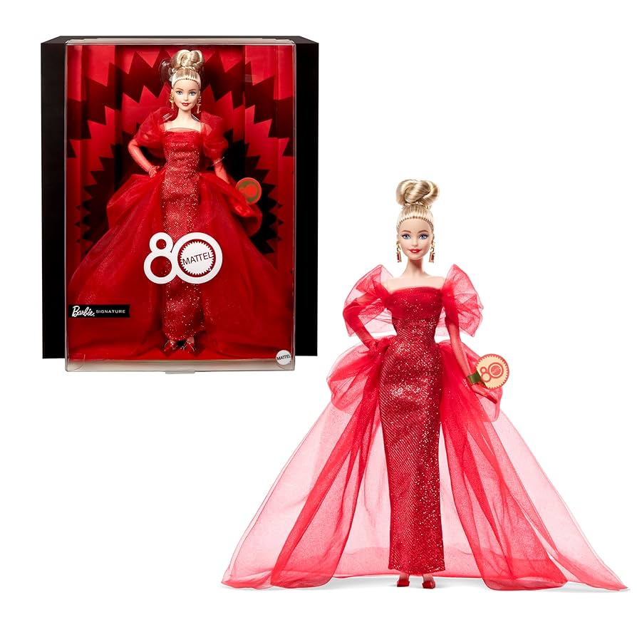 Happy 16th Anniversary!!! [紅] Amazon.com: Barbie Signature Doll, Mattel 80th Anniversary